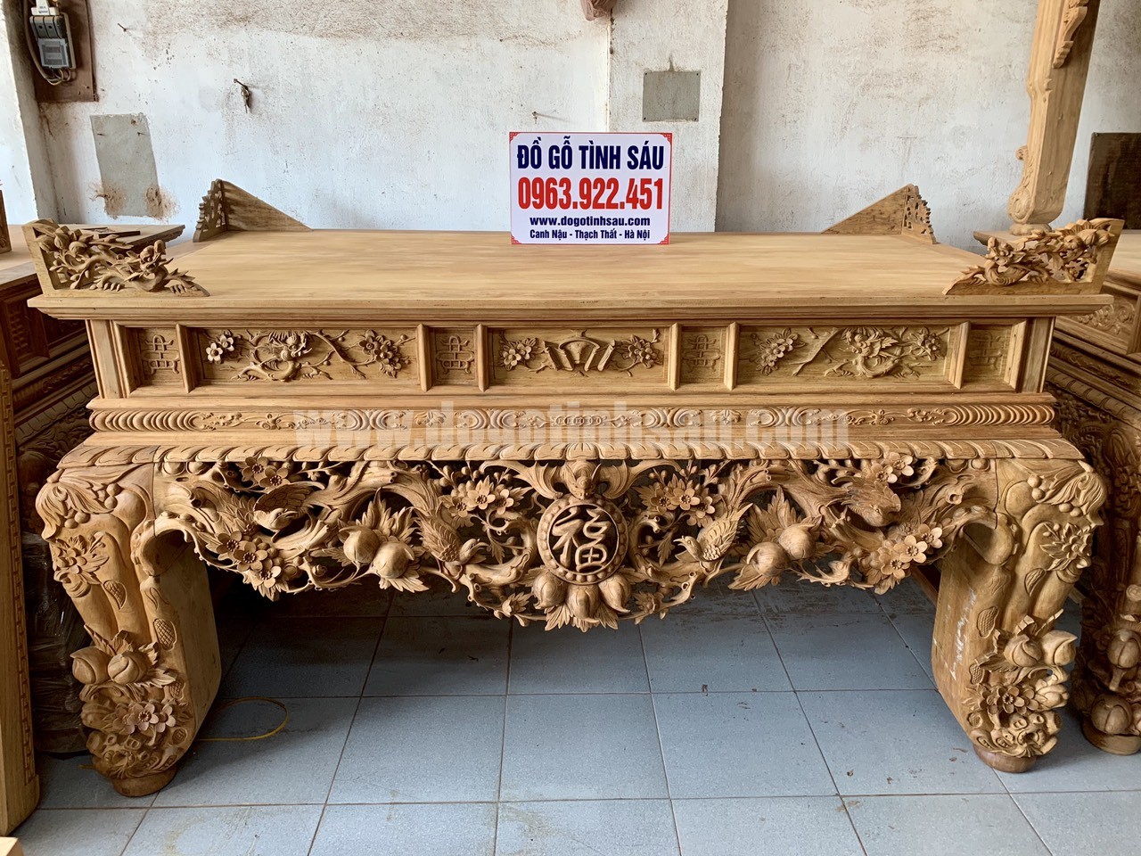 sap tho mai dieu gu lao - Bàn thờ gỗ gụ đẹp chuẩn giá tốt tại Hà Nội